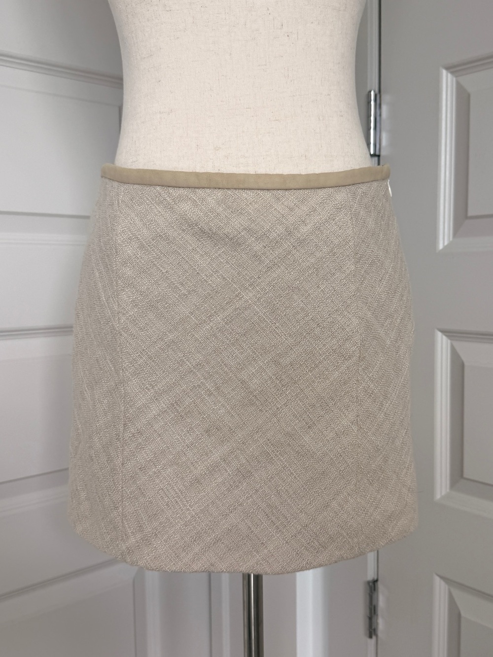 Theory Beige Mini Skirt Silk & Cotton